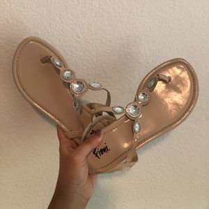 size 6.5. Rhinestone embellished Sandals.